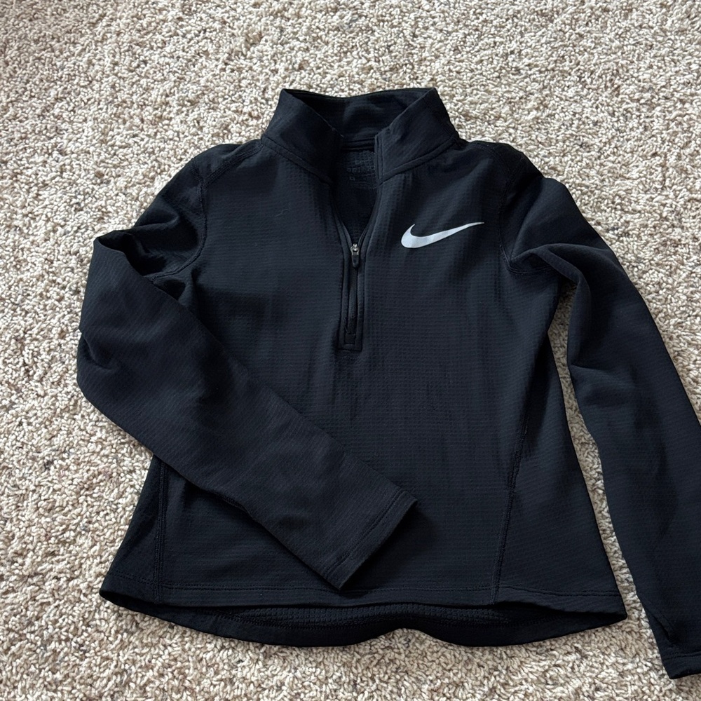 Nike Black Long-Sleeve Top with White Logo